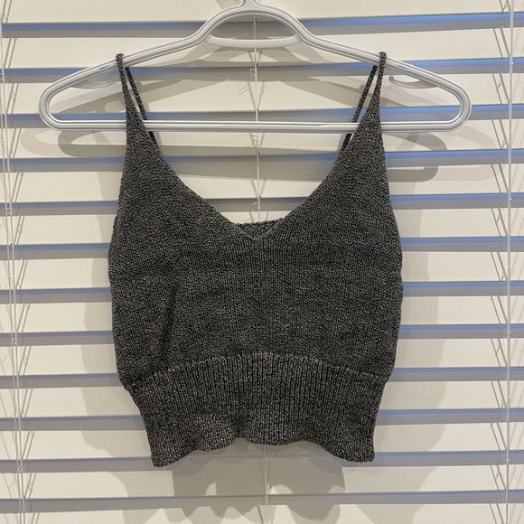 Salt & Pepper Soft Cropped Spaghetti Strap Top - Picture 1 of 1